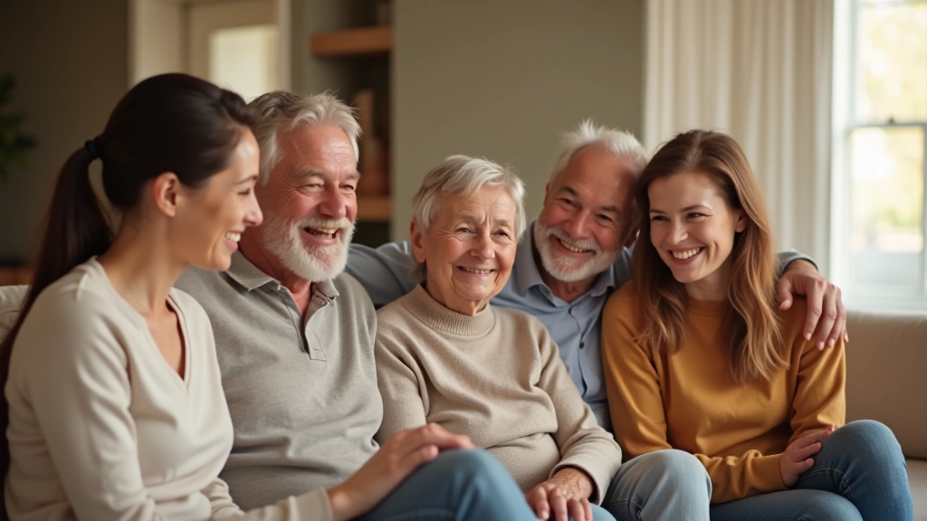 Multi-generational family having a conversation